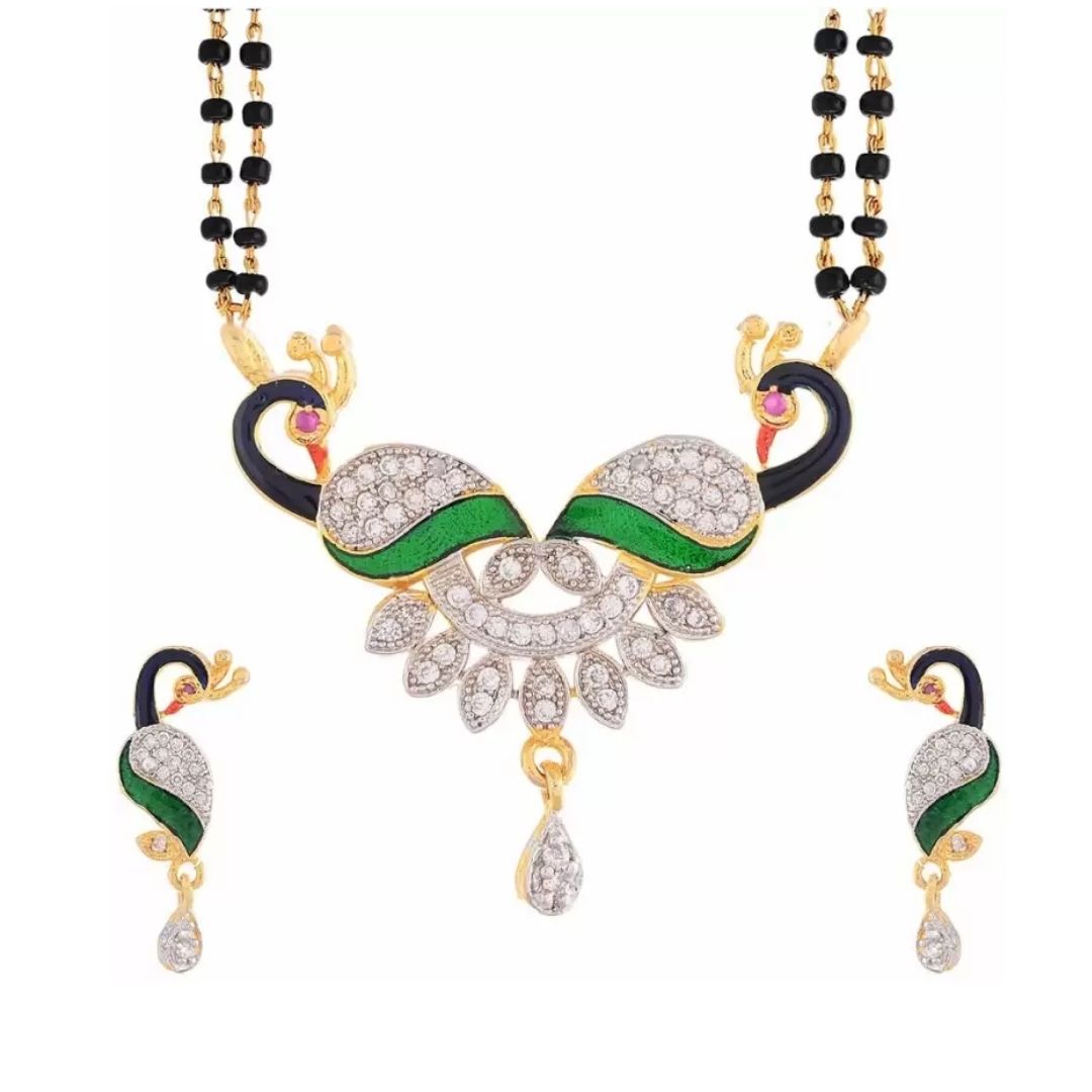 Green Peacock Mangalsutra