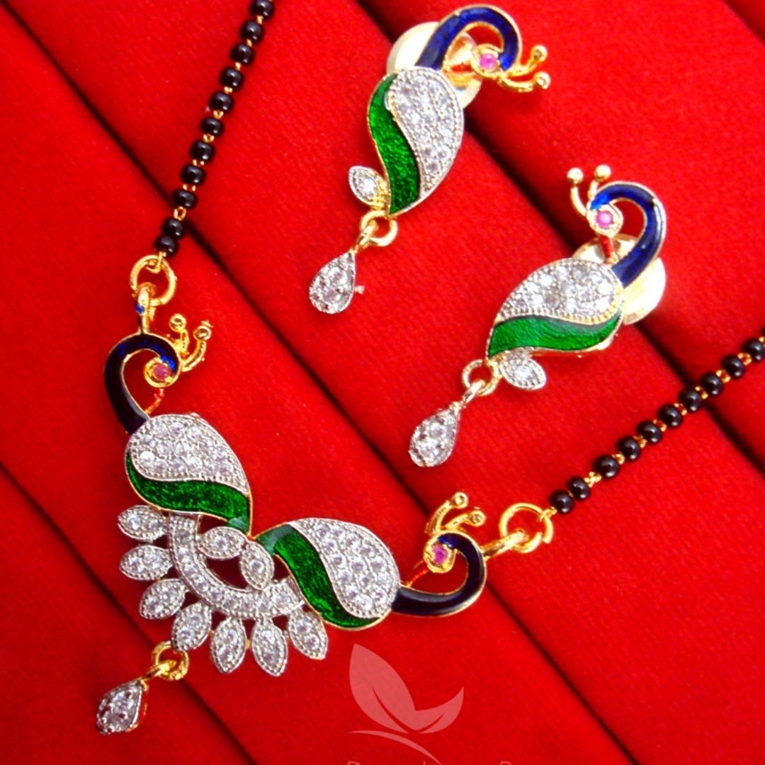 Green Peacock Mangalsutra