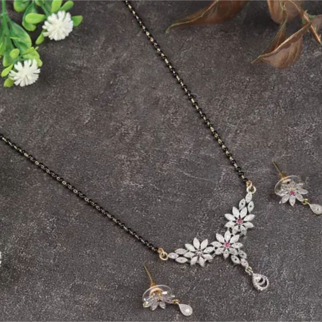 JEWELSOPEDIA Alloy Lightweight Moden Classic Nine Latkan Mangalsutra Traditional Oxidized Jewellery For Women