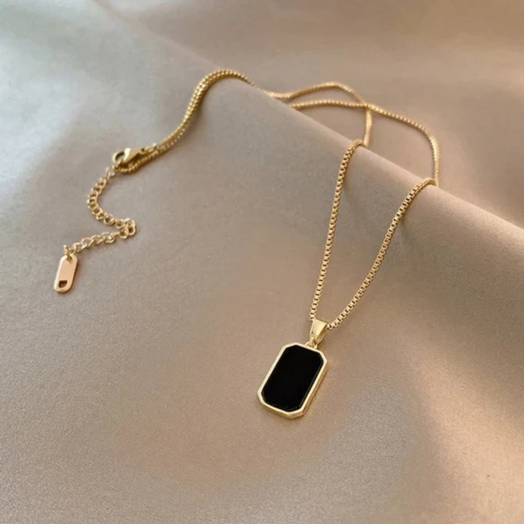 Black Long Square Pendant