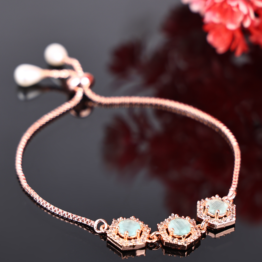 AD Rectangular Mint Green Bracelet: A Refreshing and Elegant Touch of Color