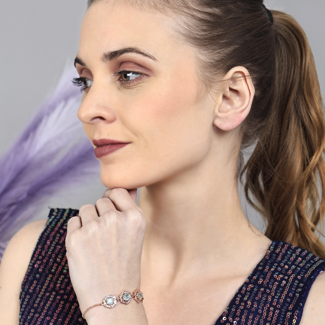 AD Rectangular Mint Green Bracelet: A Refreshing and Elegant Touch of Color