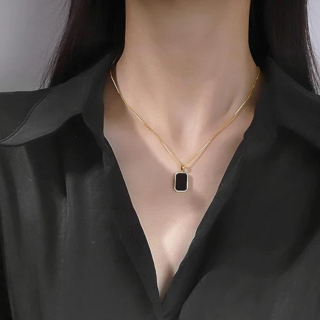 Black Long Square Pendant