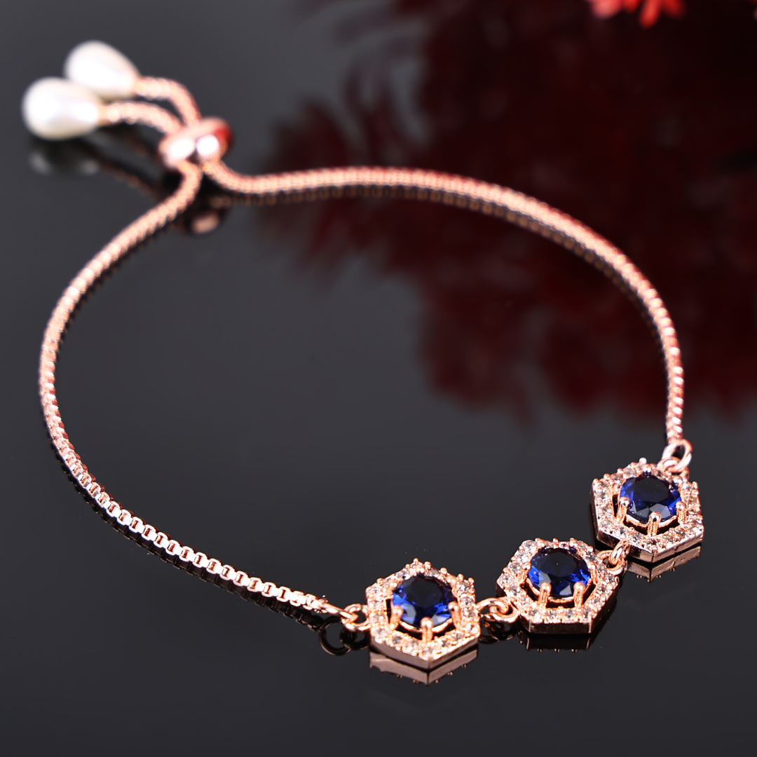 AD Rectangular Blue Bracelet: A Sophisticated and Elegant Jewelry Piece