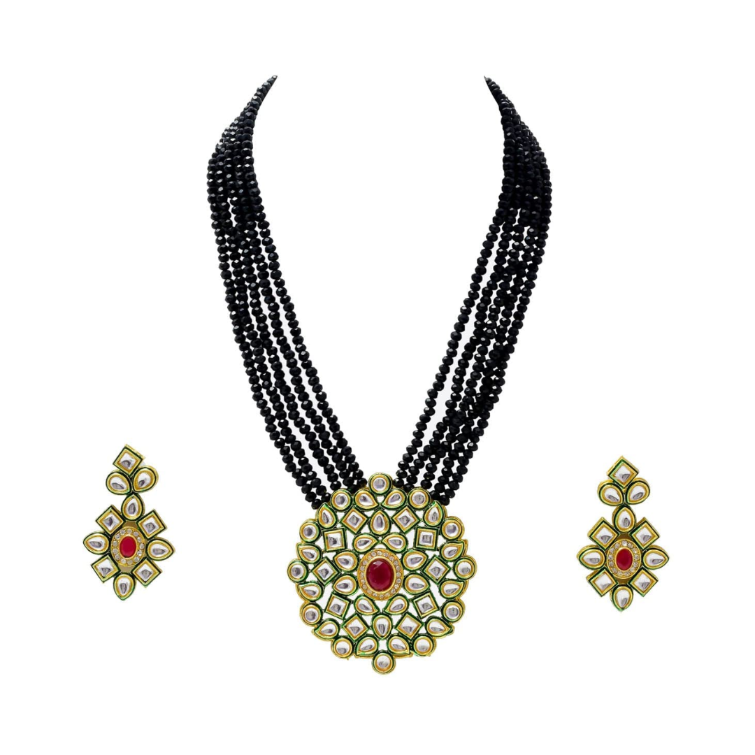 Black Crystal Necklace Set