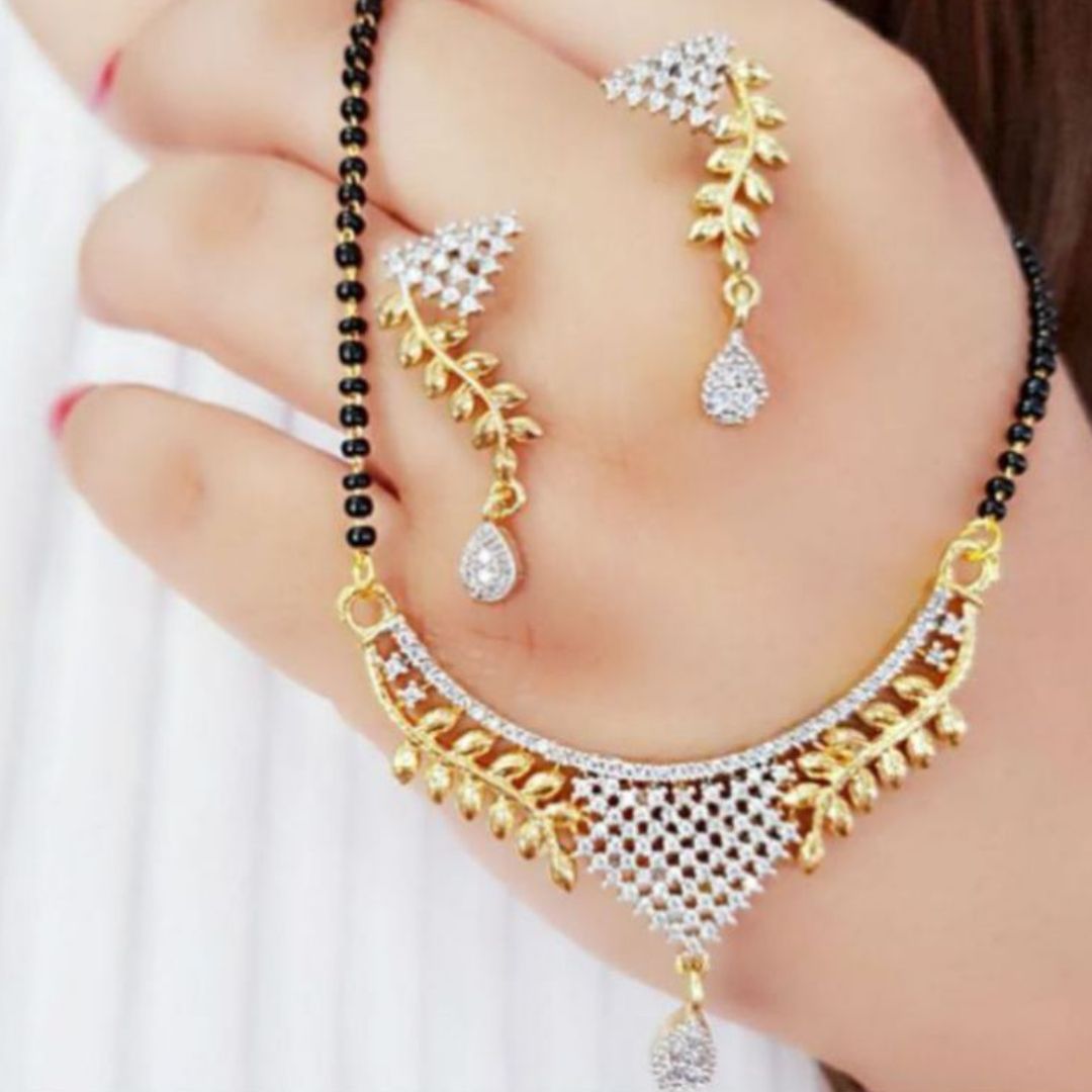 AD Gold Mangalsutra with Single Chain – A Beautiful Symbol of Love and Elegance