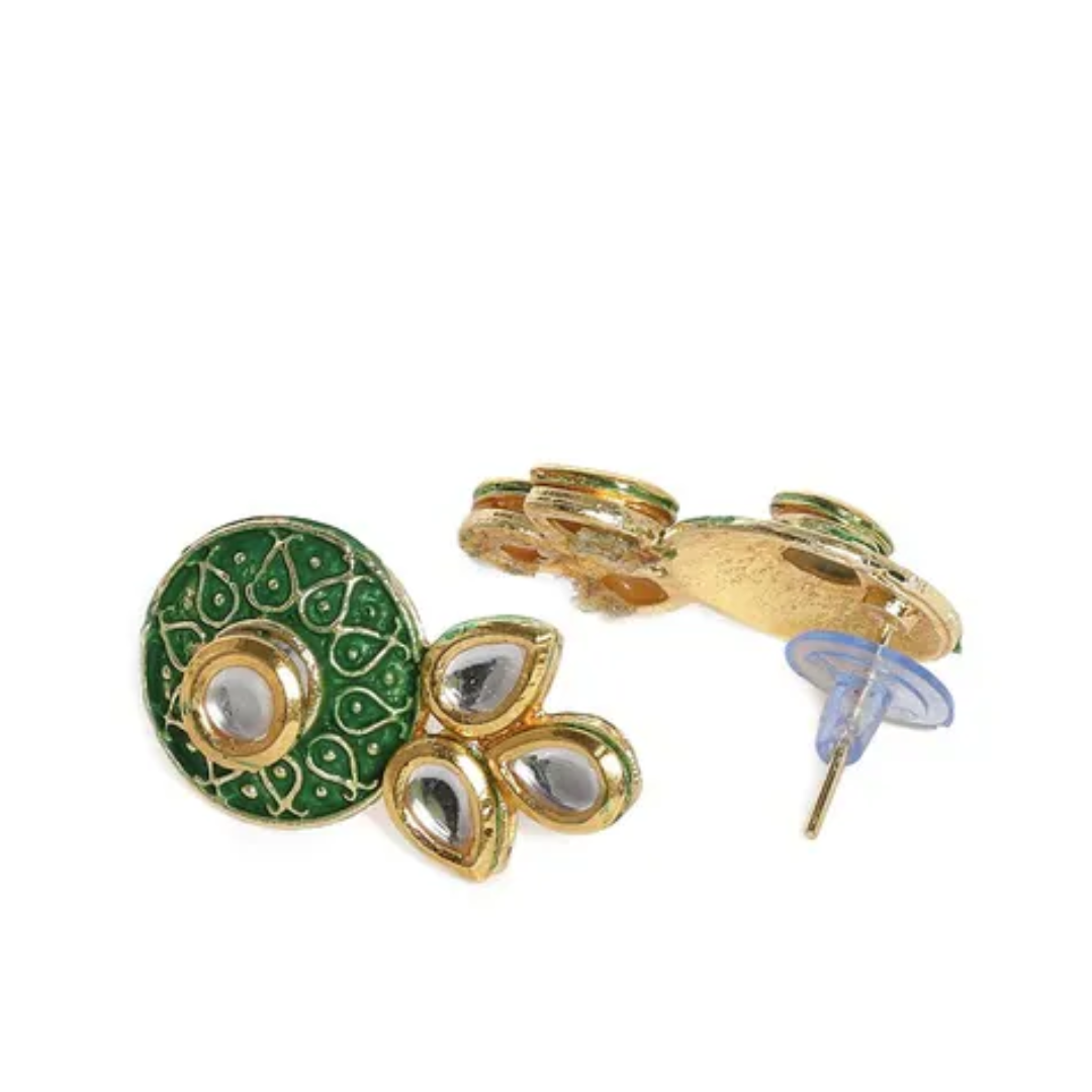 Beaded Kundan-Studded Necklace & Earrings Set