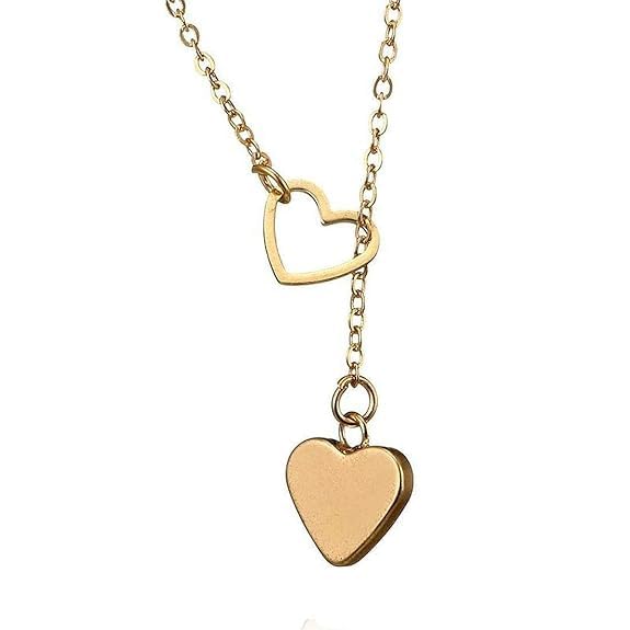 Amora Double Heart Drop Necklace