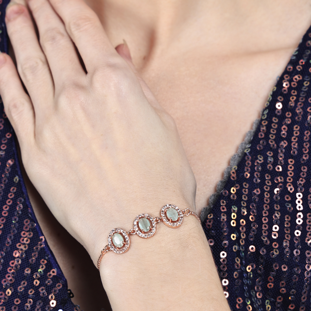 AD Round Mint Green Bracelet: A Refreshing and Elegant Statement Piece