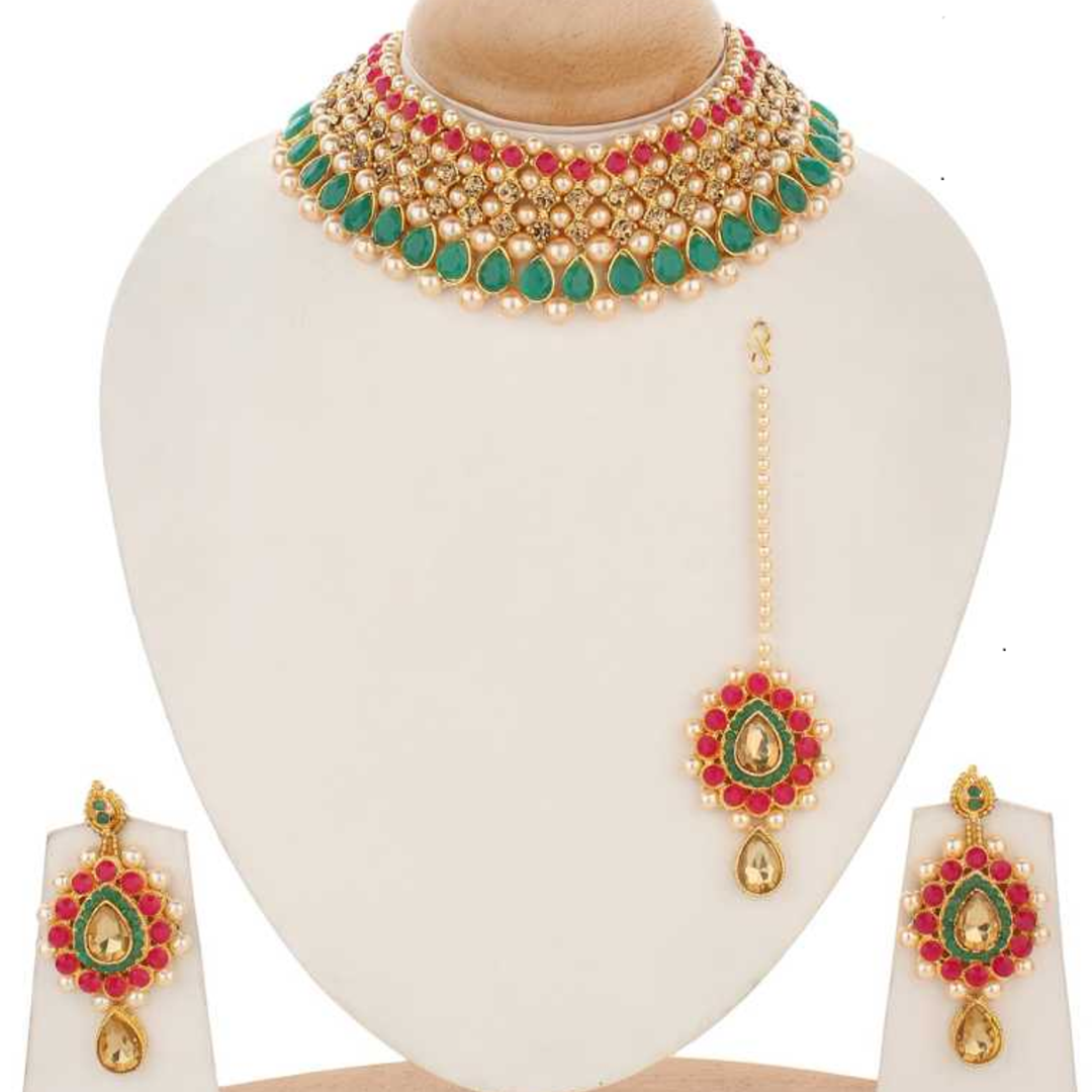 Glossy Collection Full Neck Beauty Pearl Necklace