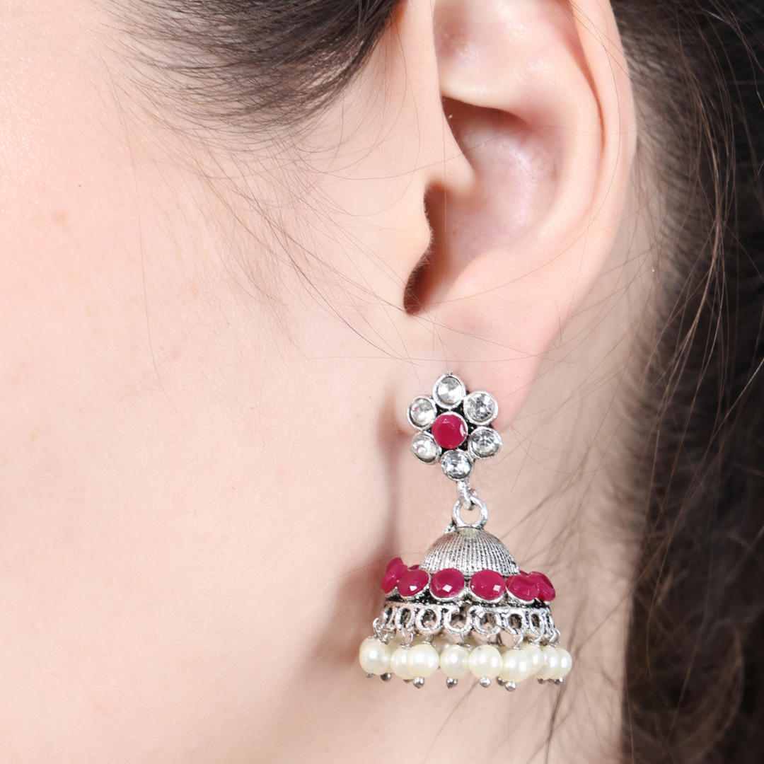 Oxidized Maroon Beautiful Choker Necklace