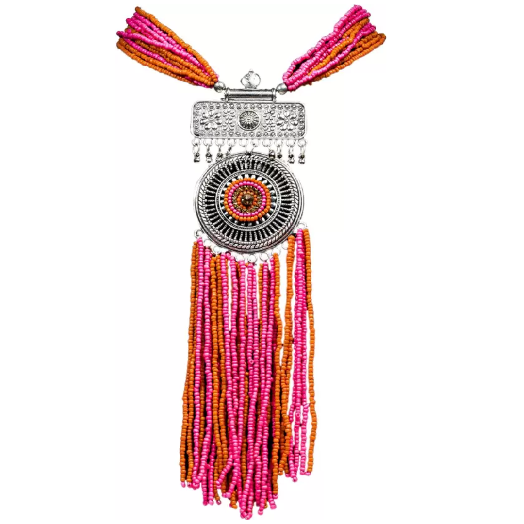 Glass Beads Line Alloy Necklace