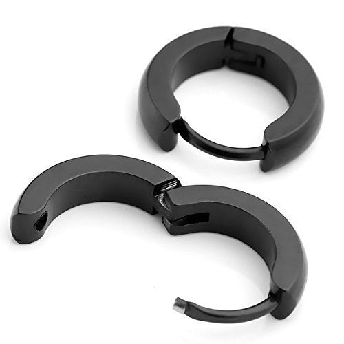 Black Hoop Earrings for Men