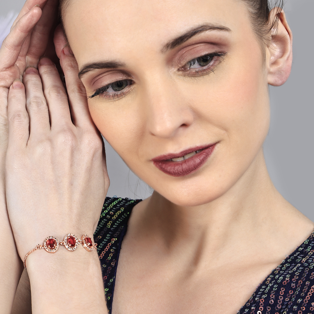 AD Round Maroon Bracelet: A Bold and Elegant Statement