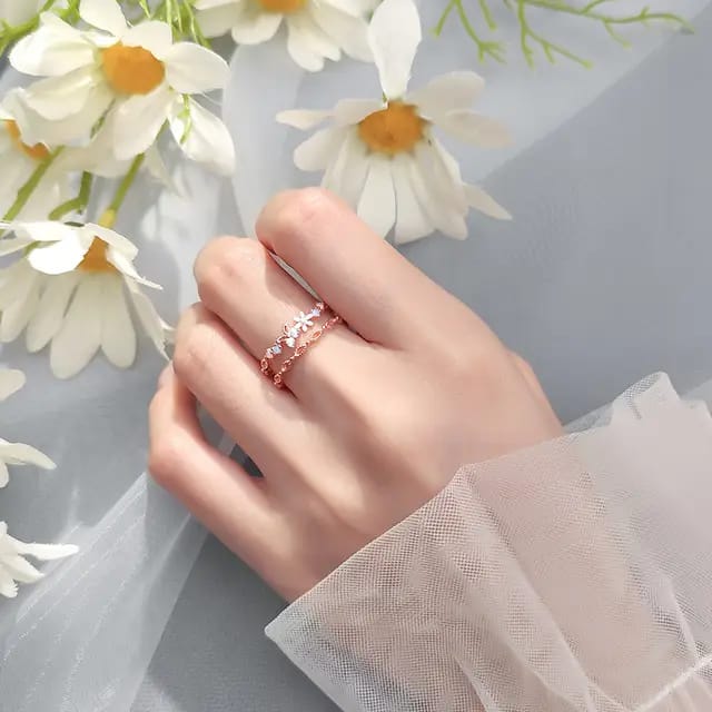 Rosegold Little Flower Bloosom Korean Ring