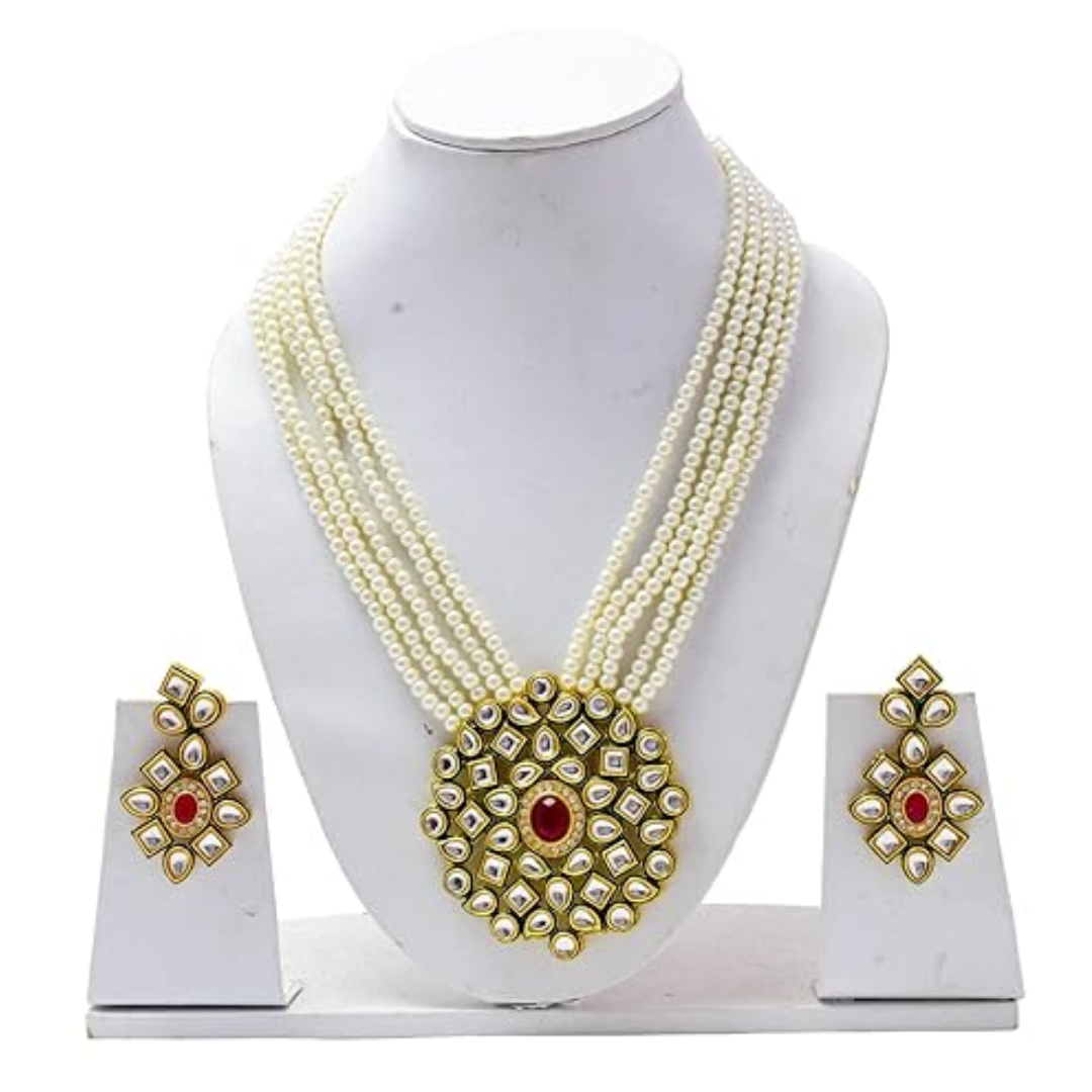 White Crystal Necklace Set