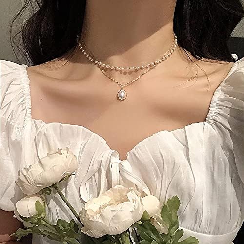 Korean fashion double pearl necklace For women and Girls