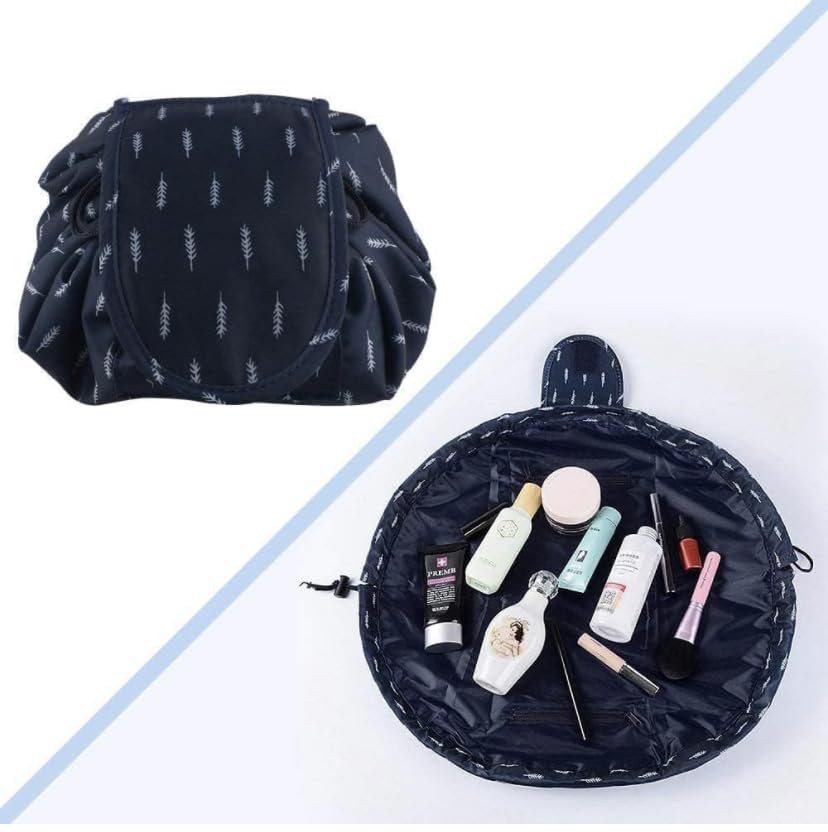 Drawstring Travel Makeup Bag | Portable Cosmetic Pouch Organizer | Random Print and Color