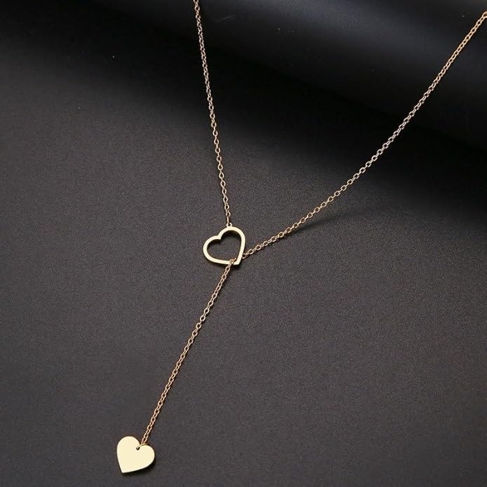 Amora Double Heart Drop Necklace