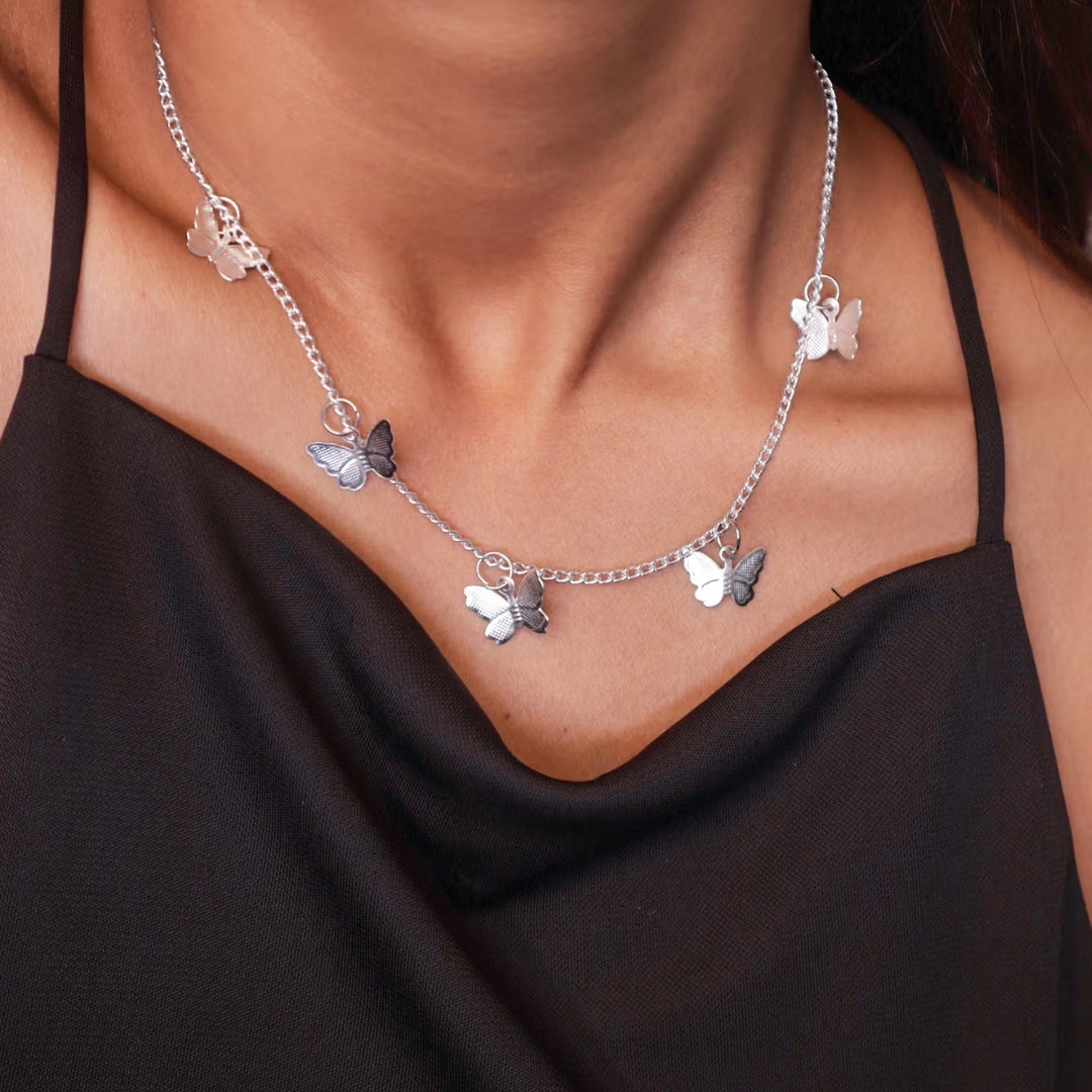 Silver Butterfly Pendant for Girls