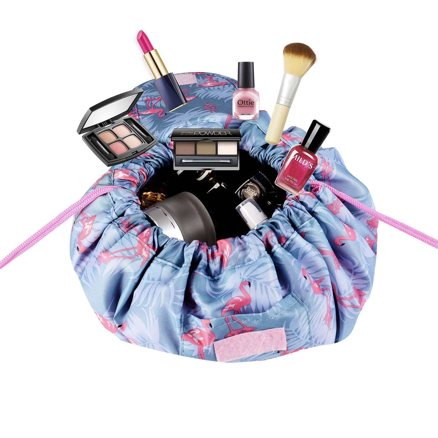 Drawstring Travel Makeup Bag | Portable Cosmetic Pouch Organizer | Random Print and Color