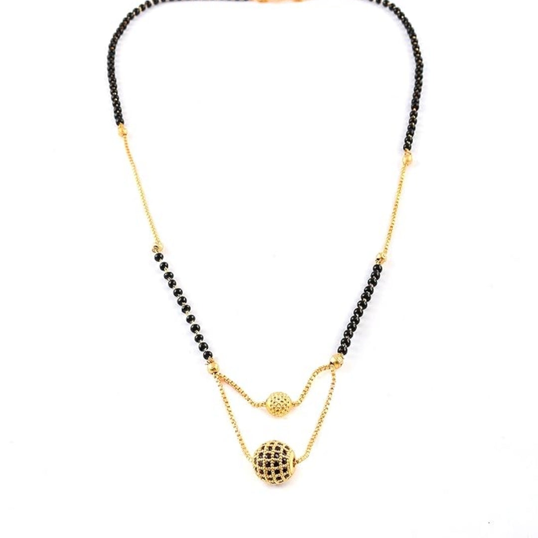 Black and White Ball Mangalsutra – A Perfect Fusion of Tradition and Elegance