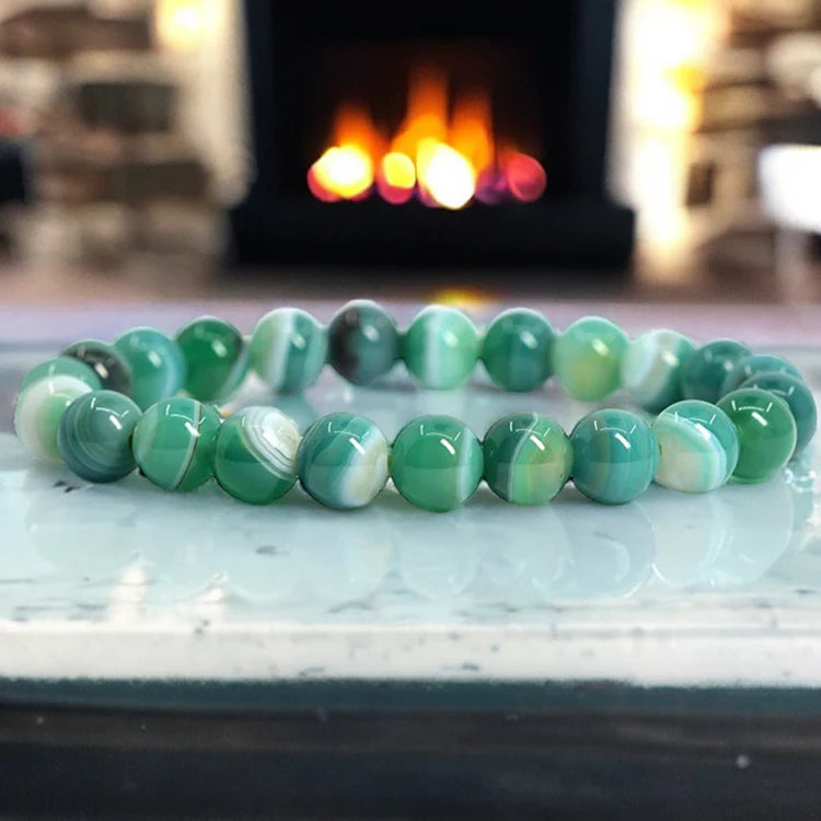 Green Banded Agate Bracelet