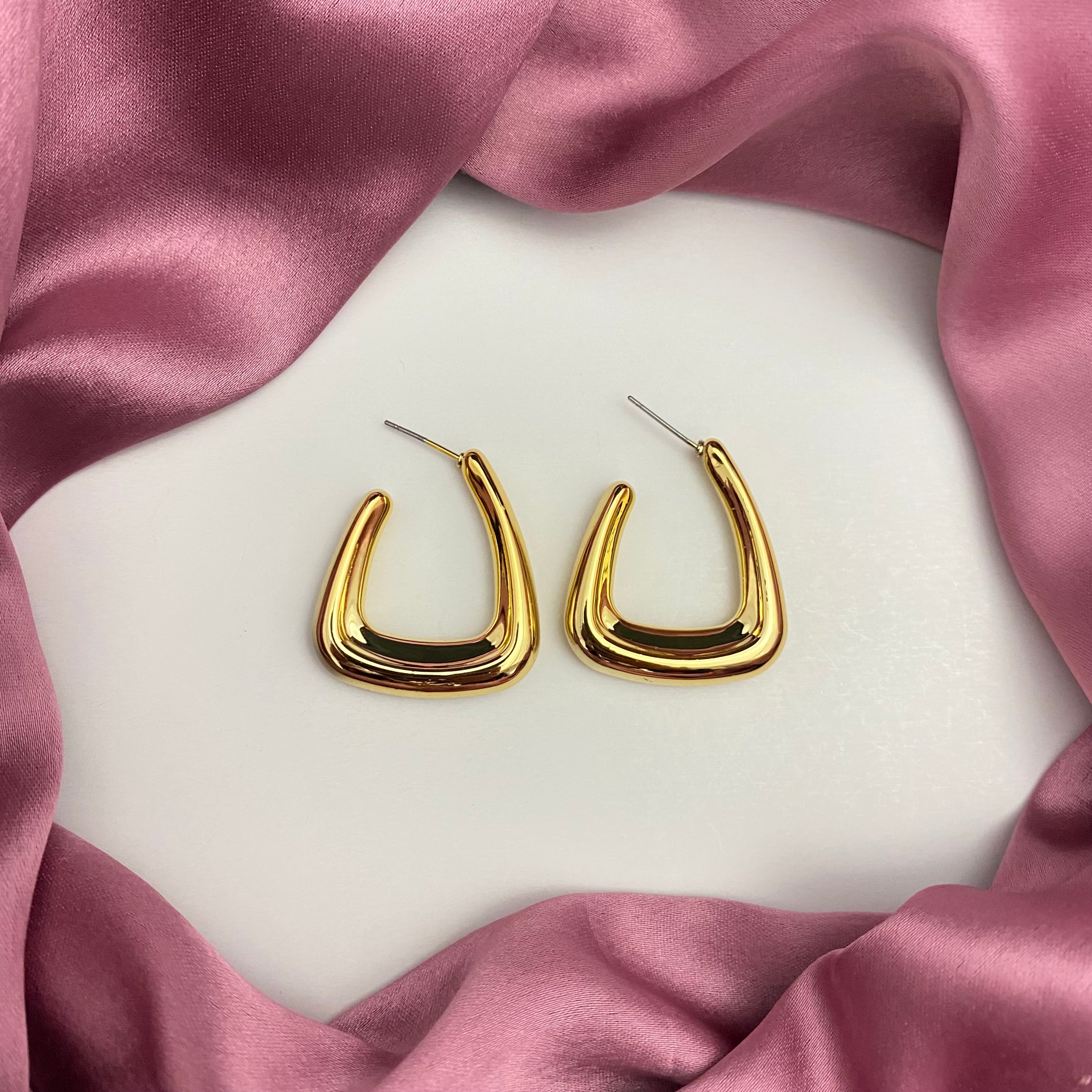 Trendy Golden Drop Korean Hoop Earring