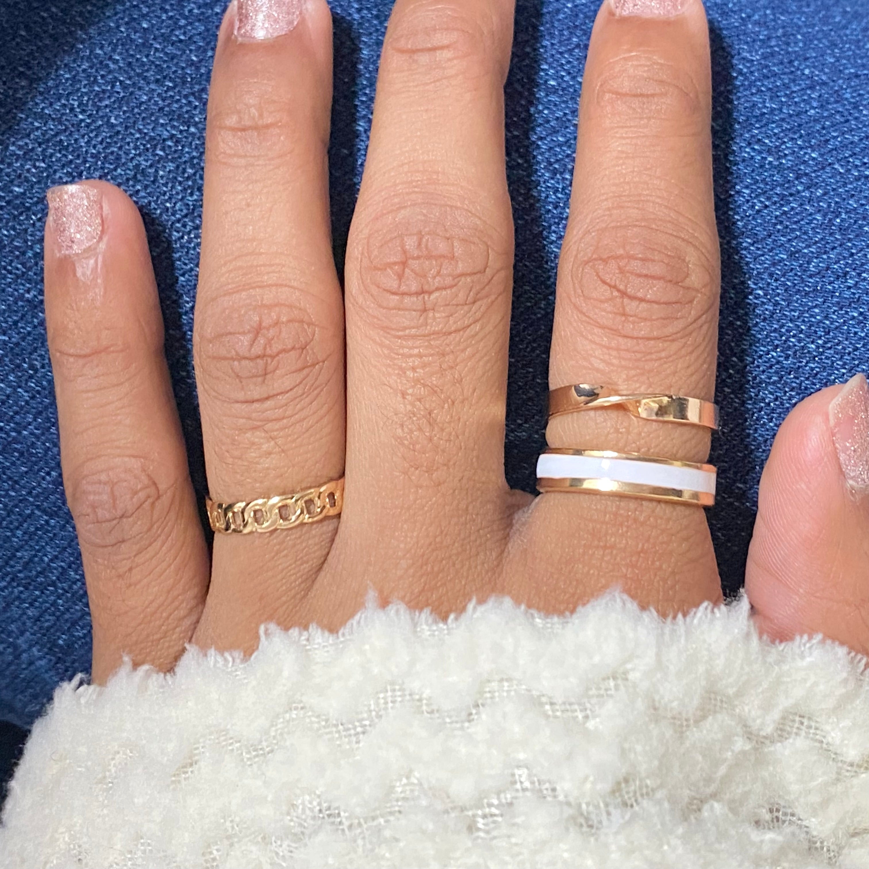 Set of 3 Adjustable Rings - Golden