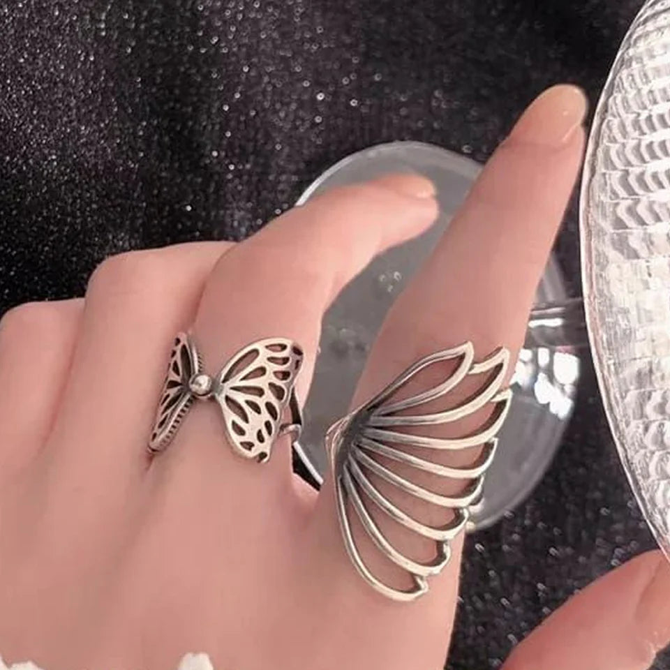 Deisgner Butterfly Wings 2 Rings Combo