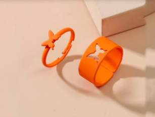 Butterfly couple ring pair