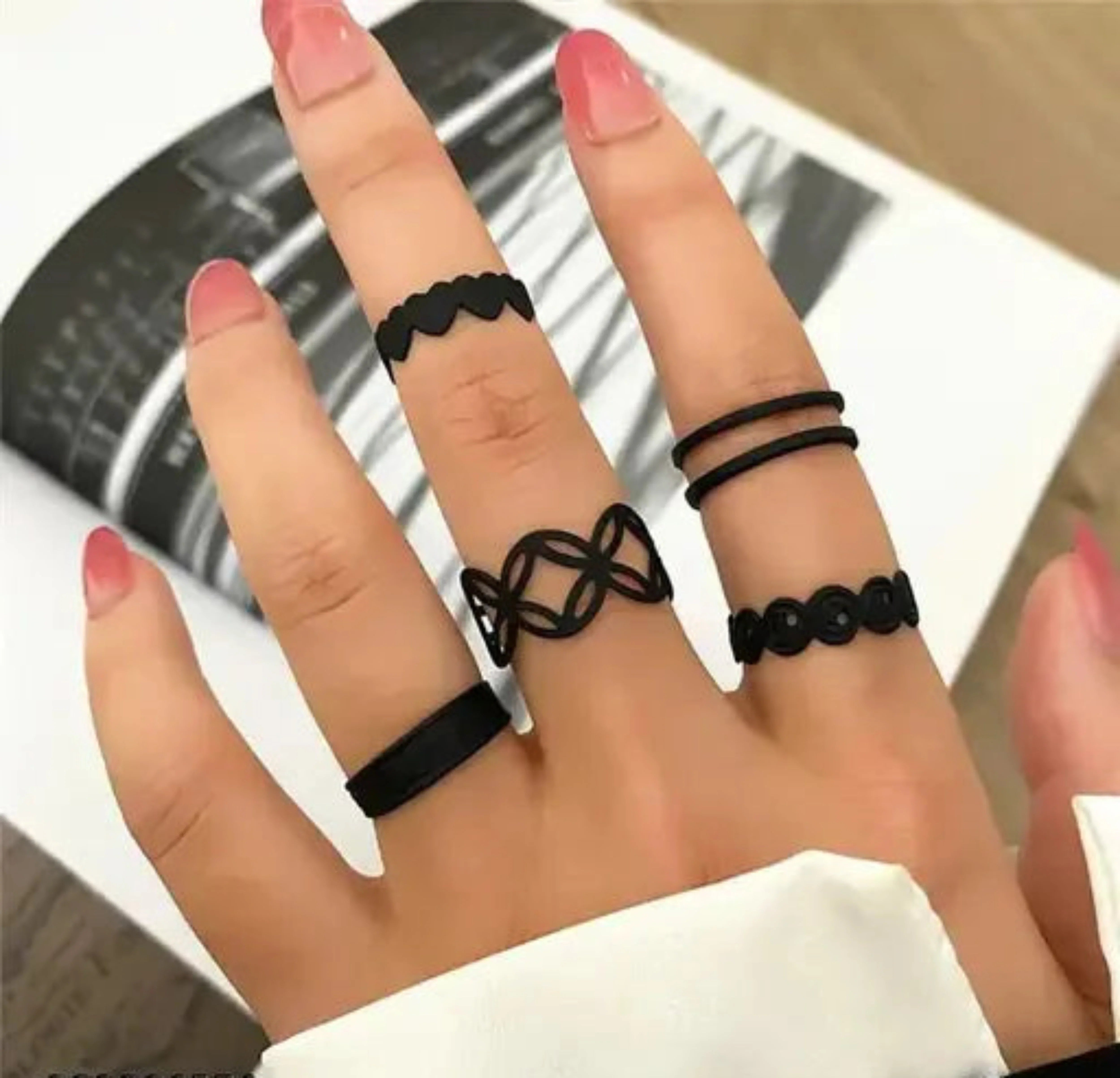 Matte Black Rings (set of 5)