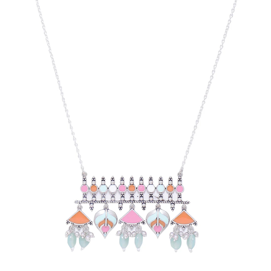 Boho Charm Multicolor Beaded Pendant Necklace