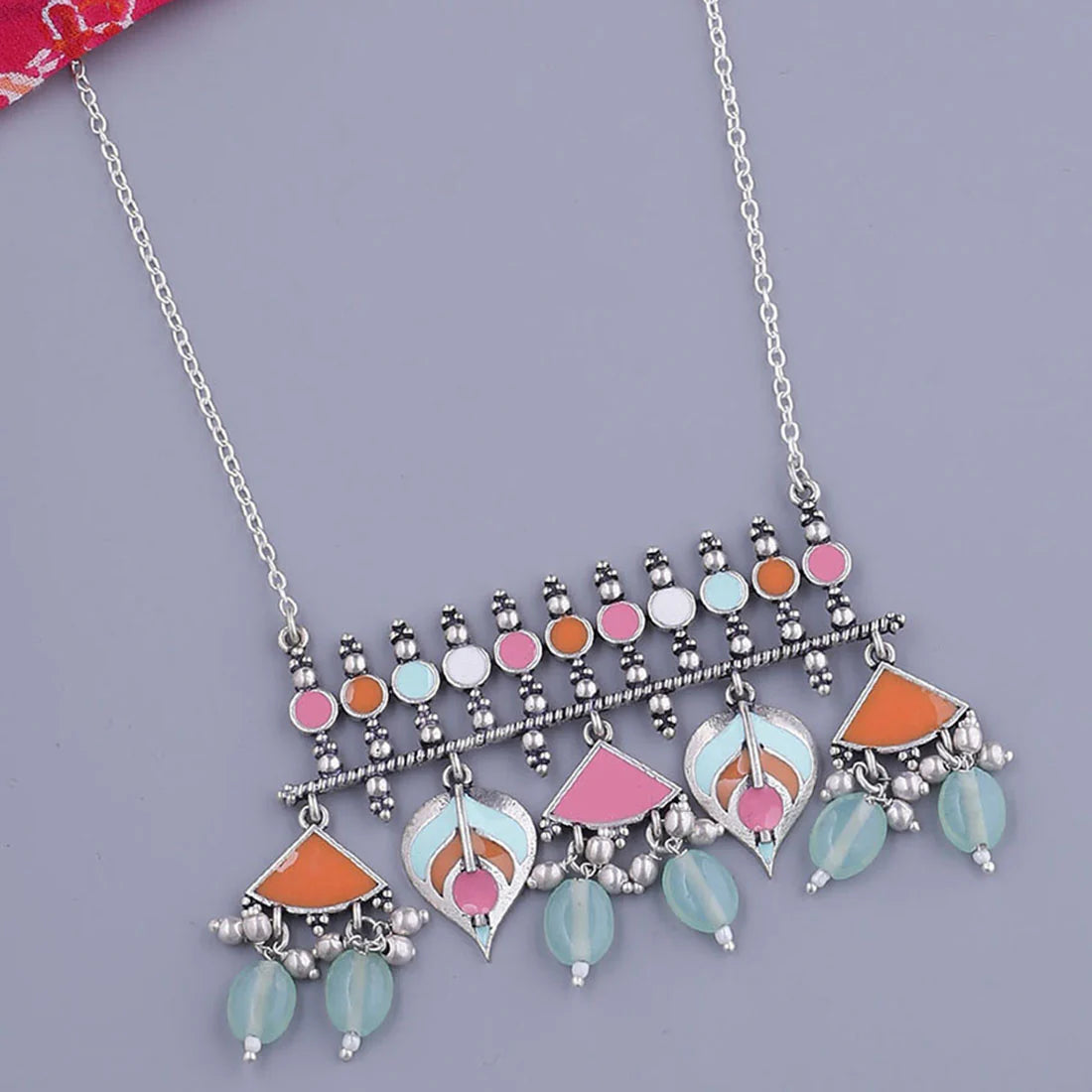 Boho Charm Multicolor Beaded Pendant Necklace