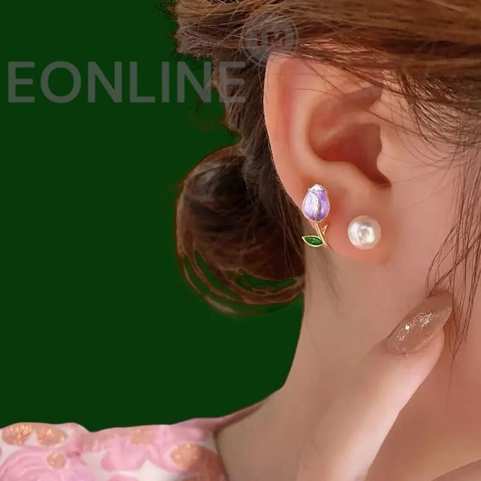 Flower pearl Ear studs