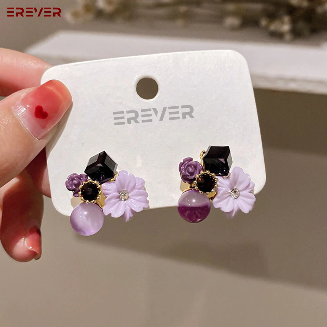 Multi colour Flower Studs Korean earring