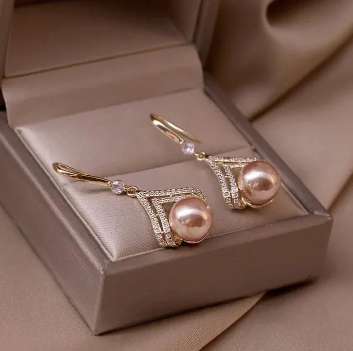 Rosegold Pearl Drop Earring