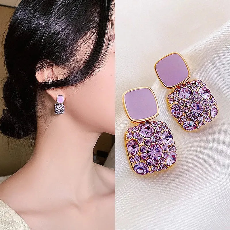 Anti Tarnish Luxury Ear studs (Purple)