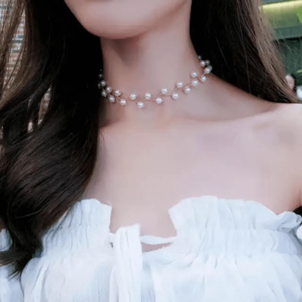 Pearl Clavicle Necklace Gold Pearl Choker Necklace Vintage