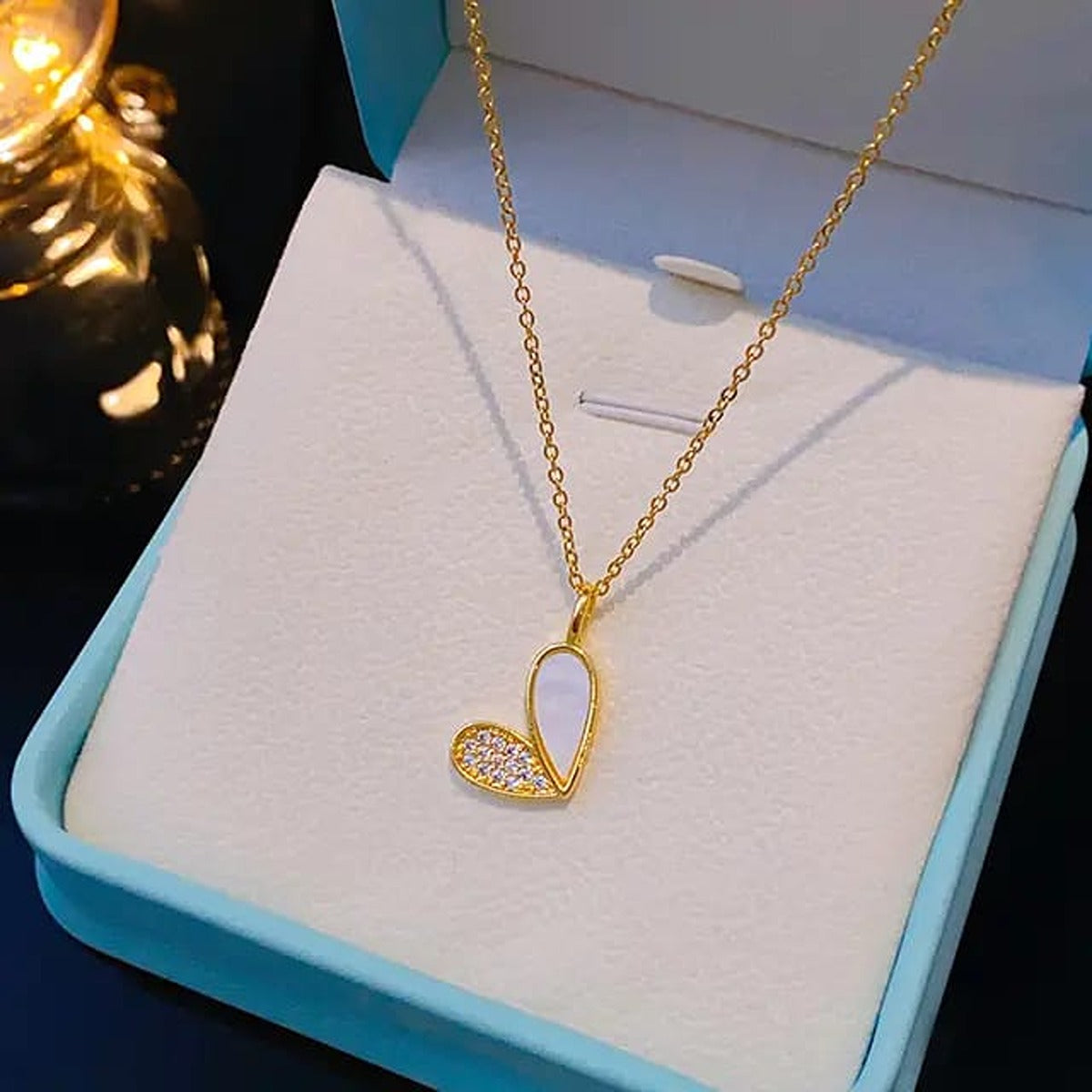 Anti Tarnish Heart pendant chain for girls