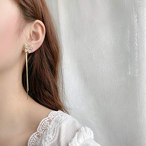 Butterfly Golden Straight Korean earring