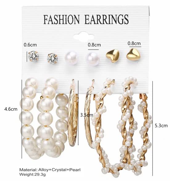 Set of 6 Long Short Korean earring