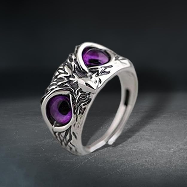 Owl Eye Ring For Men & Women (PurPle)