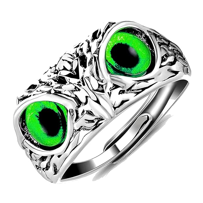 Owl Eye Ring For Men & Women (Green)