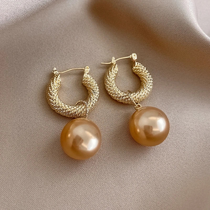 Gold Plated Round Shape Korean earring