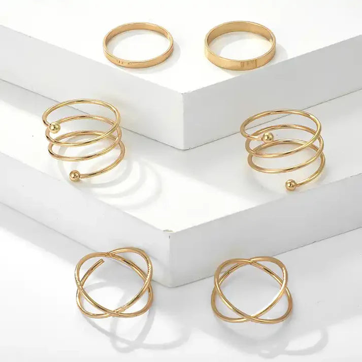 Set of 6 Rings Trending Korean rings