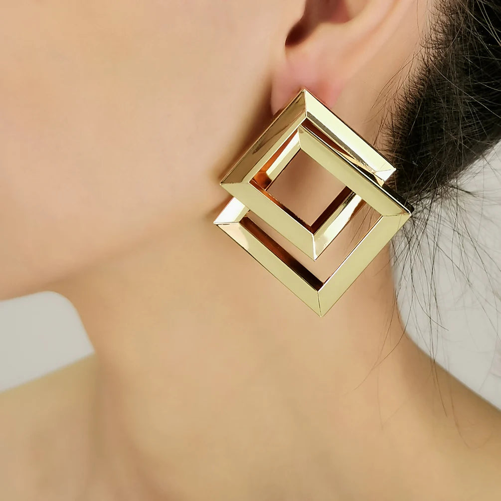 oversized Double Layer Earrings