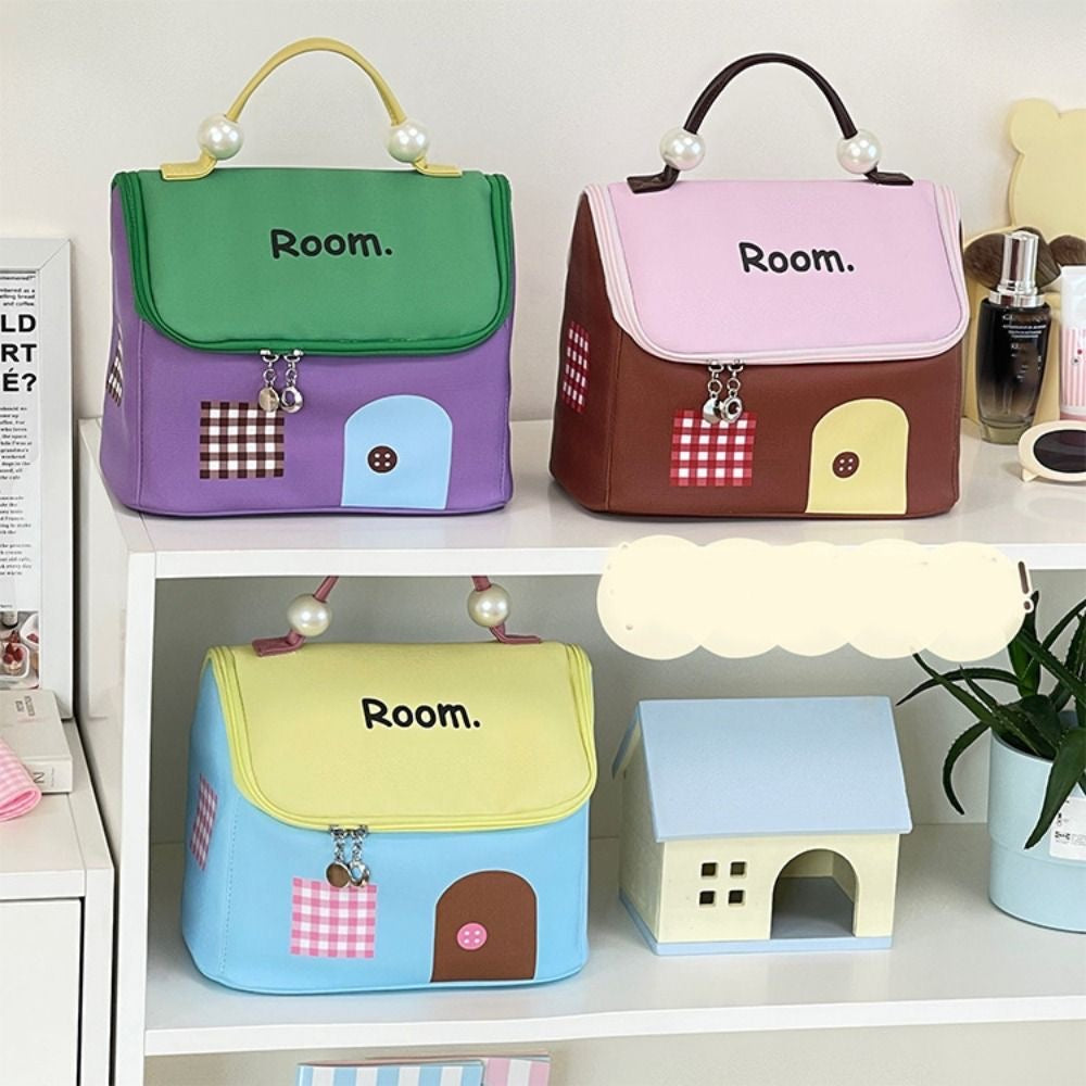 Cute Little House Design Make up Bag (Random Shade)