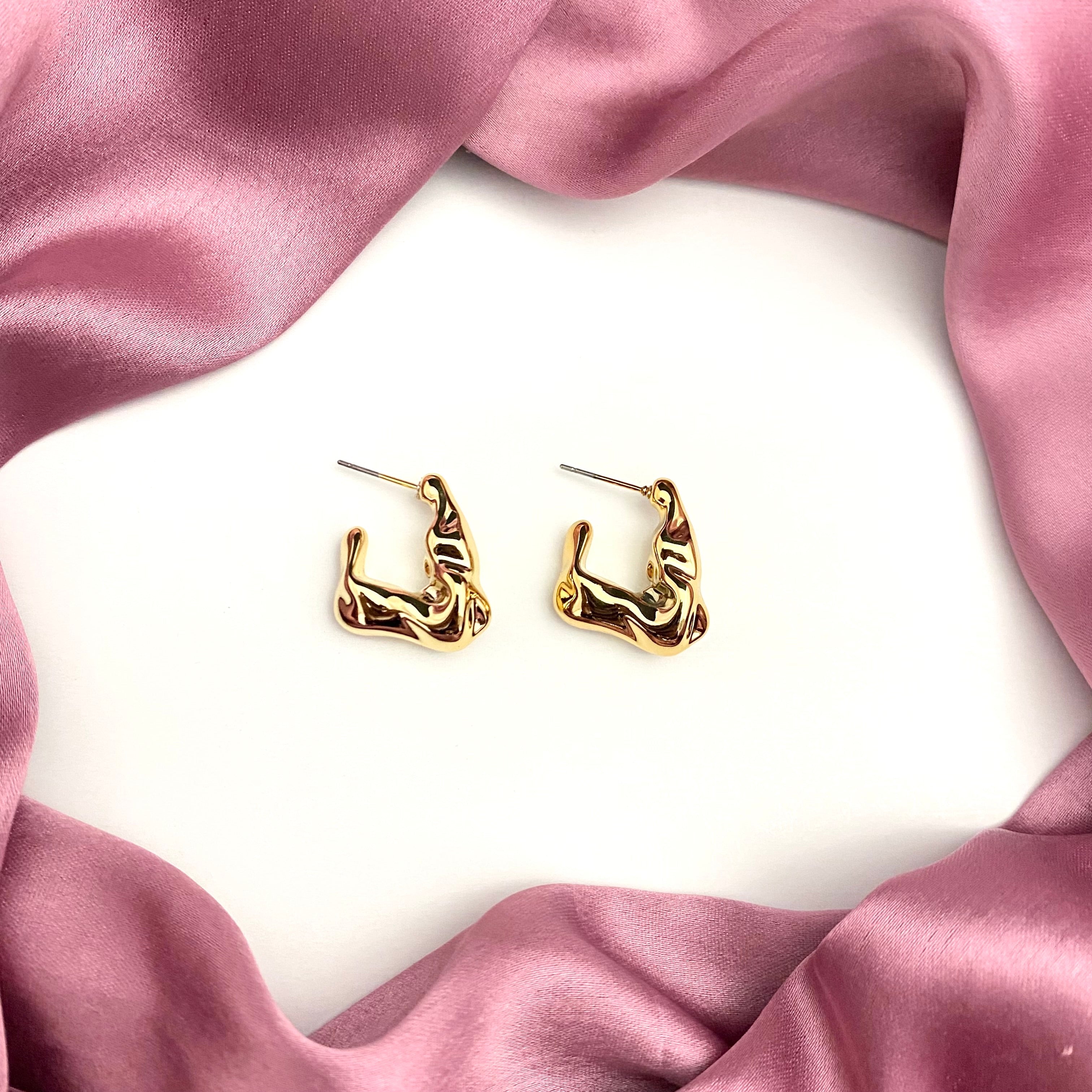 Golden Goth Irregular Geometric Korean Earring