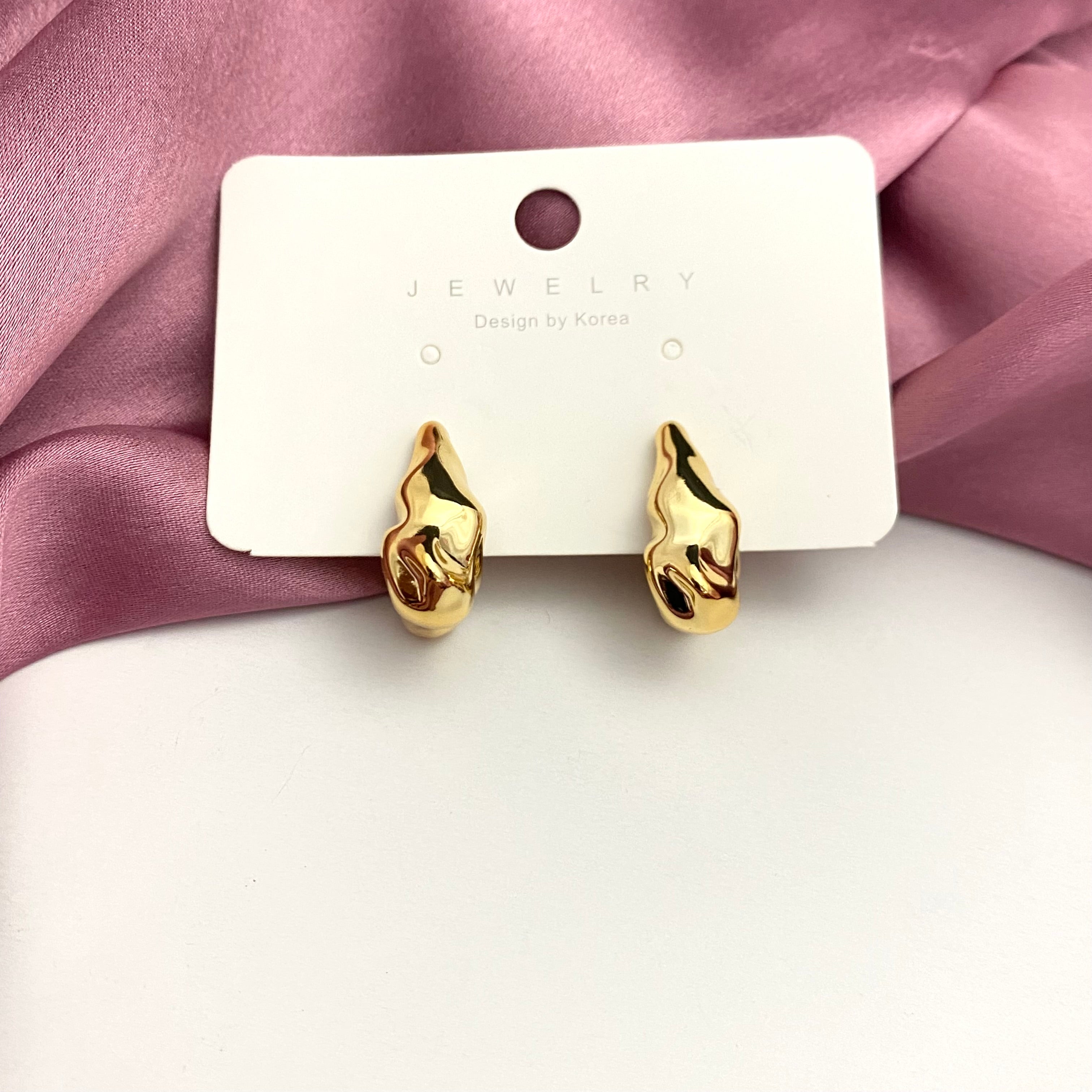 Golden Goth Irregular Geometric Korean Earring